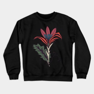 Dark Academia Aesthetic Flower Pattern Black Background Crewneck Sweatshirt